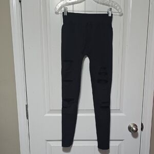 Nikibiki Womens Black Distressed Leggings OS